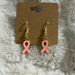 Handmade breast cancer earrings